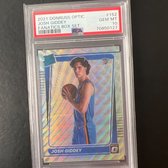 donruss optic Josh Giddey 2021 Fanatics box set RATED ROOKIE psa Gem MT 10